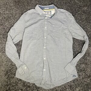 Penguin L/S Button Shirt Men's Large Blue Striped Heritage Slim Fit